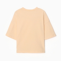 Футболка детская MINAKU:Basic line kids цвет светло-бежевый, рост 122 см