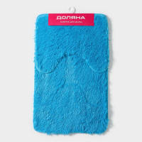 Коврики для ванной и туалета Доляна «Пушистик», 2 шт: 40×50, 50×80 см цвет голубой Коврики для ванной и туалета Доляна «Пушистик», 2 шт: 40×50, 50×80 см цвет голубой