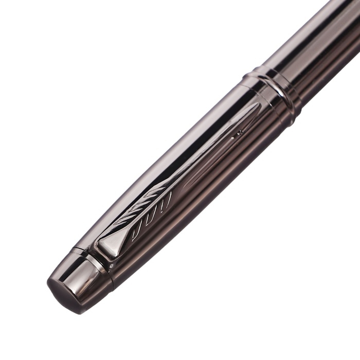 Ручка подарочная перьевая в кожзам футляре ПБ корпус темно-серый