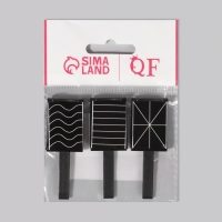 Набор магнитов для лака, 3 вида, 6 &times; 2 см, цвет чёрный