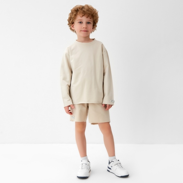 Футболка детская с дл.рукавом KAFTAN, р. 32 (110-116 см), бежевый