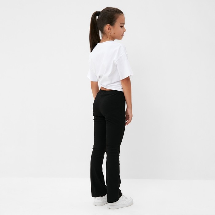 Брюки детские с разрезами KAFTAN, р. 36 (134-140 см), чёрный