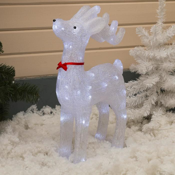 Светодиодная фигура &laquo;Оленёнок&raquo; 46 &times; 70 &times; 22 см, акрил, 100 LED, 8 режимов, 220 В, свечение белое