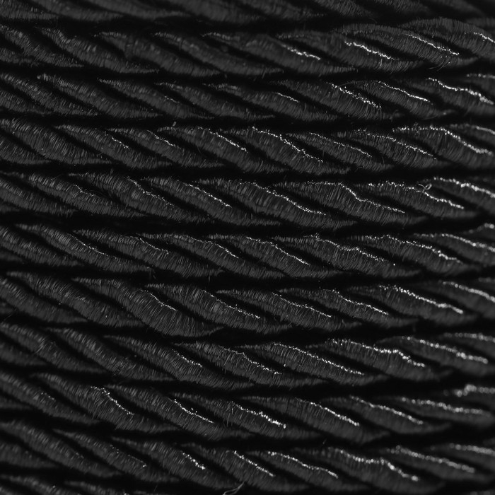 Шнур витой, d = 3 мм, 25 &plusmn; 1 м, цвет чёрный