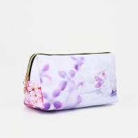Косметичка на молнии, цвет белый/сиреневый Косметичка на молнии, цвет белый/сиреневый