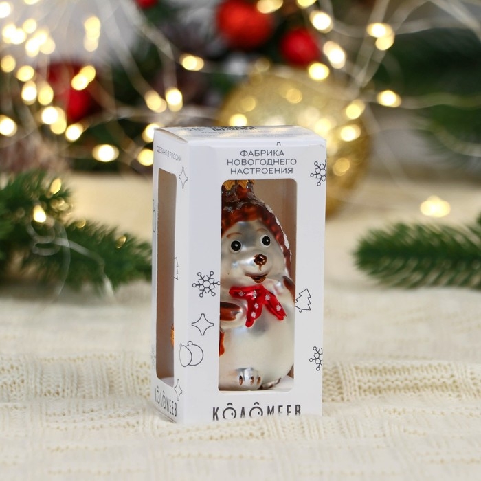 Елочное украшение Елочное украшение "Ёжик", в подарочной упаковке, h-9 см