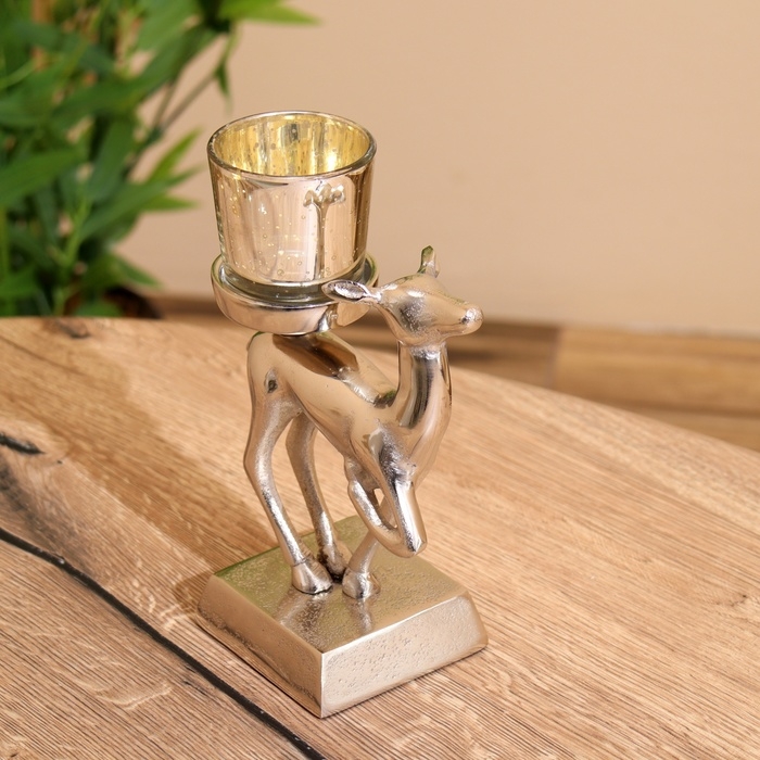 Подсвечник Подсвечник "Оленёнок" алюминий 11х8х17 см