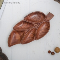 Менажница "Лист" дерево 2,3х32х17 см Менажница "Лист" дерево 2,3х32х17 см