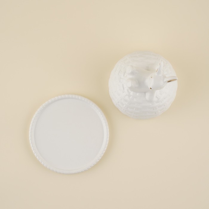 Лимонница керамическая SL Home «Лесные кролики», 14×14,5 см, цвет белый Лимонница керамическая SL Home «Лесные кролики», 14×14,5 см, цвет белый