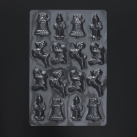 Форма для шоколада новогодняя &laquo;Новый год&raquo;, 16 ячеек, 15&times;8 см, цвет прозрачный