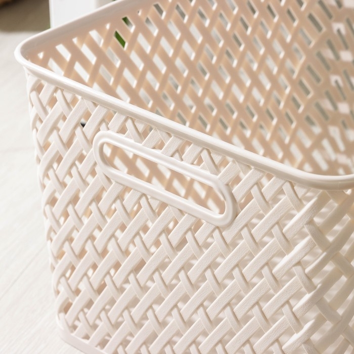 Корзина для хранения «Плетёнка», 35×29×22,5 см, цвет бежевый Корзина для хранения «Плетёнка», 35×29×22,5 см, цвет бежевый