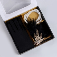 Карнавальный набор &laquo;Lux&raquo;: повязка, перчатки, бусы, мундштук