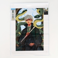 Алмазная мозаика на новый год с частичным заполнением на холсте &laquo;Парень со змеями&raquo;, 20 х 30 см, новогодний набор для творчества, символ года 2025