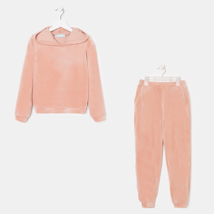 Костюм детский (толстовка, брюки) KAFTAN "Basic line" р.34 (122-128), пудра