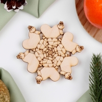 Новый год. Подставка с символом года под горячее &laquo;С любовью&raquo;, D=11 см, можжевельник