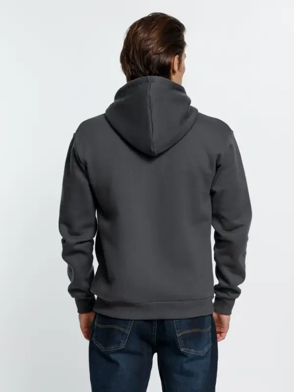 Толстовка на молнии с капюшоном Siverga Heavy 2.0, темно-серая (графит), размер 4XL