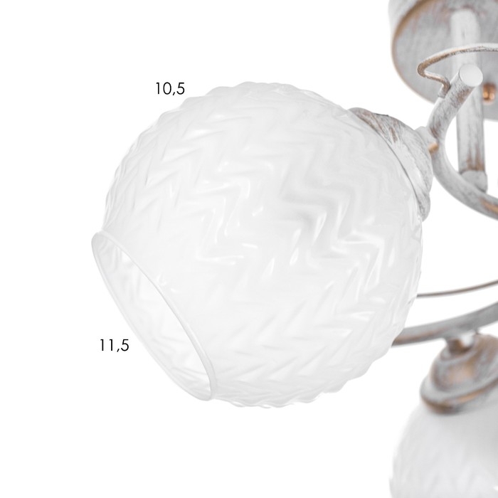 Люстра "Амелия" 3х60вт Е27 бело золотой  46х46х22см