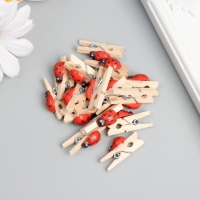 Декор для творчества дерево "Прищепка с божьей коровкой" набор 15 шт 1,5х1 см Декор для творчества дерево "Прищепка с божьей коровкой" набор 15 шт 1,5х1 см