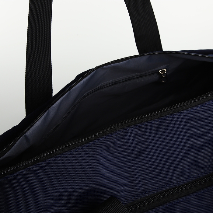 Сумка спортивная на молнии, отдел для обуви, 2 наружных кармана, длинный ремень, средний размер, цвет синий Сумка спортивная на молнии, отдел для обуви, 2 наружных кармана, длинный ремень, средний размер, цвет синий