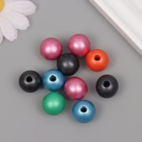 Бусины для творчества дерево "Металлик" набор 10 шт 1,6х1,6х1,6 см