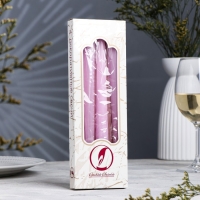 Набор свечей античных, 2,3х 24,5 см, 5 ч, 55 г, 4 штуки, сиреневая