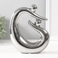 Сувенир керамика "Абстракция. Отцы и дети" серебро 17х5,5х19,5 см