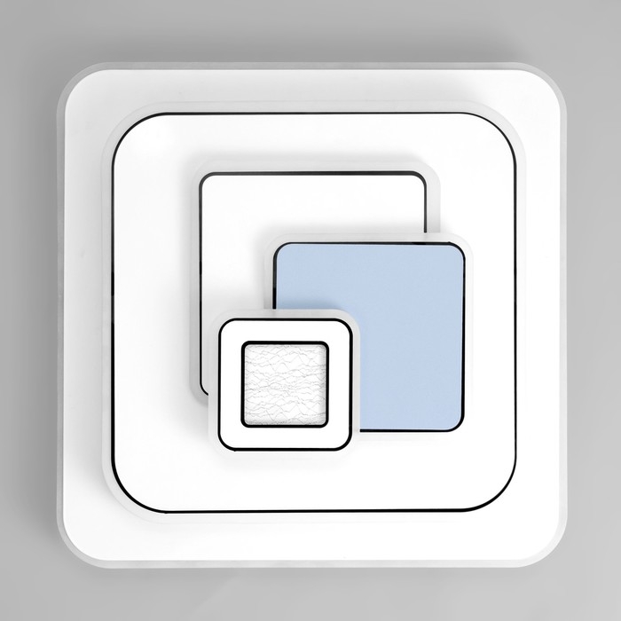 Люстра с ПДУ "Квадраты" LED 160Вт чёрный-белый-голубой 49х49х10 см