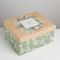 Коробка подарочная новогодняя складная «Тепла и уюта», 31,2 х 25,6 х 16,1 см, Новый год Коробка подарочная новогодняя складная «Тепла и уюта», 31,2 х 25,6 х 16,1 см, Новый год