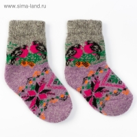 Носки детские шерстяные &laquo;Снегири&raquo;, цвет сиреневый, размер 18