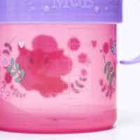 Поильник детский с твёрдым носиком &laquo;Оленята. Мамы и малыши&raquo;, 150 мл., с ручками, цвет розовый