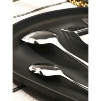 Набор столовых приборов из нержавеющей стали &laquo;Элегант&raquo;, 24 предмета, на подставке, цвет серебряный