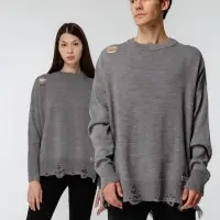 Джемпер оверсайз унисекс Grunge в сумке, серый, размер L/XL Джемпер оверсайз унисекс Grunge в сумке, серый, размер L/XL