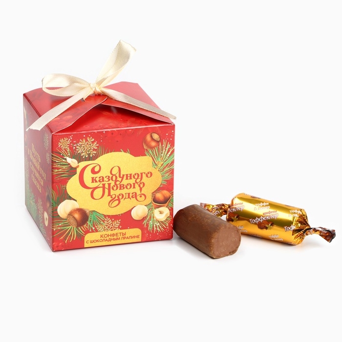 Конфеты на новый год шоколадные в коробке &laquo;Пусть случится сказка&raquo;, 100 г