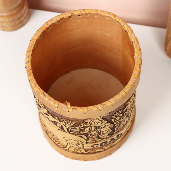 Туес &laquo;Деревня ", соль, 10 х 10 х 14 см