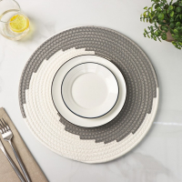 Салфетка сервировочная на стол Доляна &laquo;Гипноз&raquo;, d=38 см, цвет серо-белый