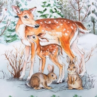 Полотенце &laquo;Олени&raquo; ТМ &laquo;Этель: Новогодний лес&raquo;, 40 &times; 67 см, 100 % хлопок, саржа, 190 г/м&sup2;