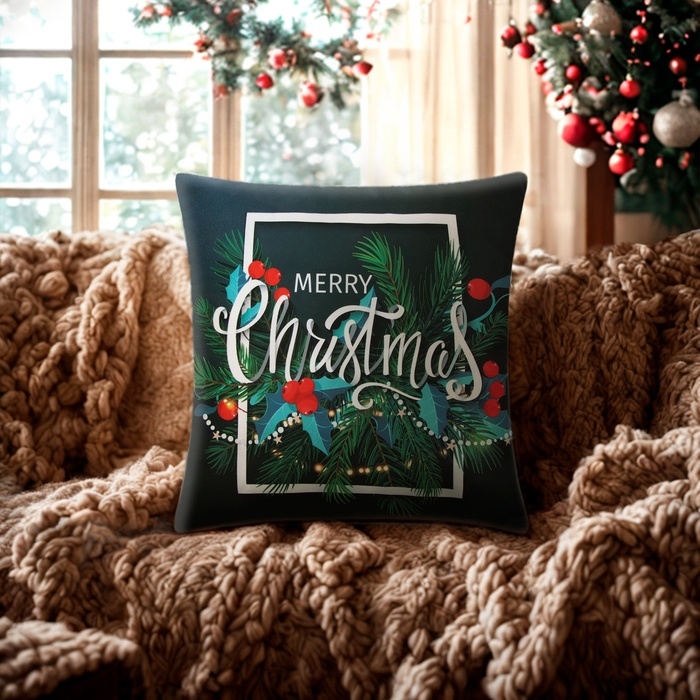 Новый год. Чехол на подушку Этель Новый год. Чехол на подушку Этель "Омела" 40х40см,100% п/э