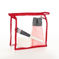 Косметичка на молнии, цвет красный/прозрачный Косметичка на молнии, цвет красный/прозрачный