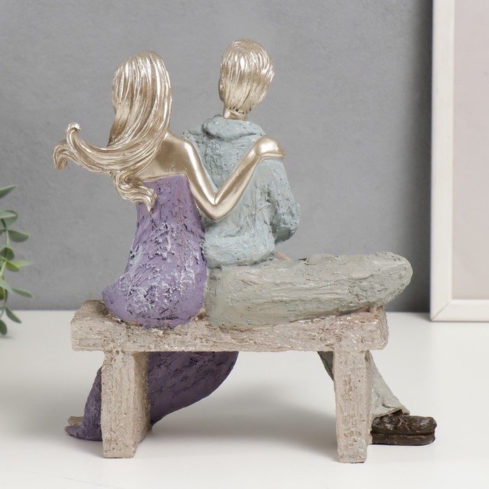 Сувенир полистоун Сувенир полистоун "Влюблённые на скамейке" 22,5х19х11 см