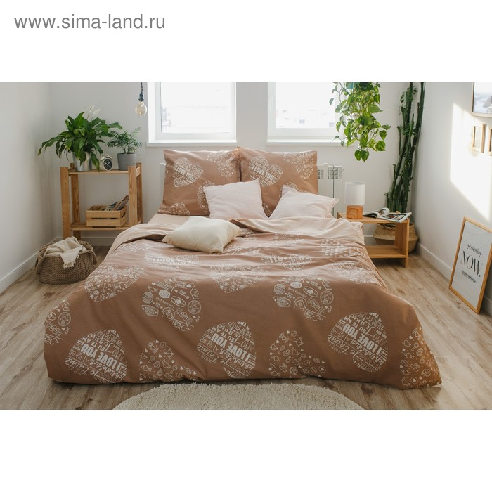 Постельное бельё "Этель" дуэт Te amo (вид 3) 143 х 215 см - 2 шт., 220 х 240 см, 70 х 70 см - 2 шт, бязь