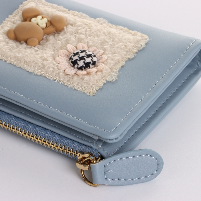 Кошелёк женский на кнопке, цвет голубой Кошелёк женский на кнопке, цвет голубой