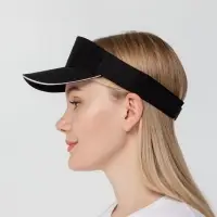 Козырек Active, черный с белым кантом