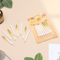 Свечи для торта "Спираль", 6 шт, белые и градиент золото с белым Свечи для торта "Спираль", 6 шт, белые и градиент золото с белым