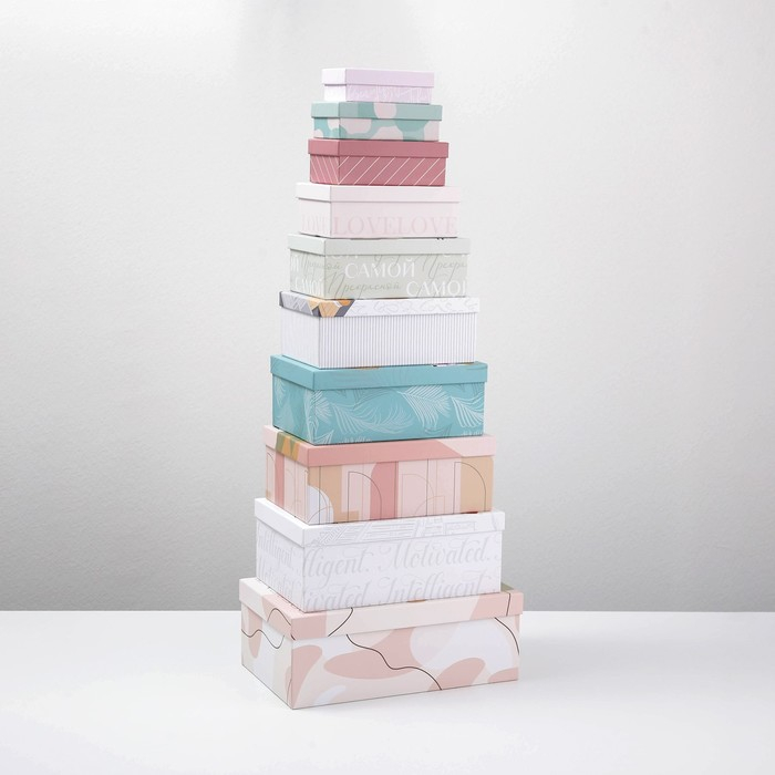 Набор коробок 10 в 1, упаковка подарочная, &laquo;GIRL&raquo;, 12 х 7 х 4 - 32.5 х 20 х 12.5 см