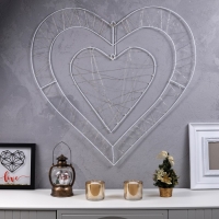 Светодиодная фигура &laquo;Сердце&raquo; 80 см, металл, 220 В, 8 режимов, свечение красное, белое