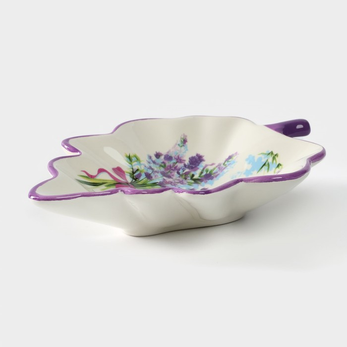 Блюдо сервировочное Доляна &laquo;Лаванда&raquo;, 21&times;15&times;4,5 см, цвет белый