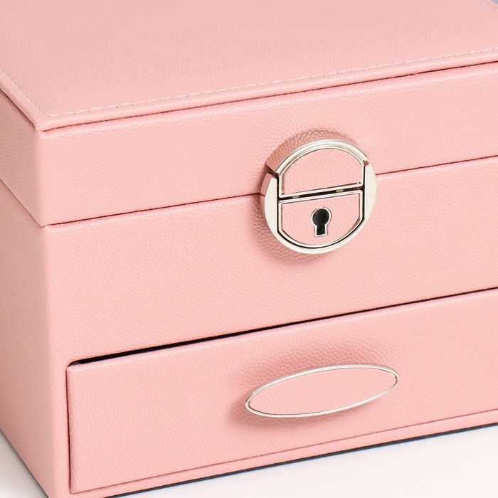 Шкатулка кожзам для украшений Шкатулка кожзам для украшений "Сахарная вата" 16х16х11,8 см