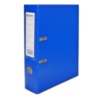Папка-регистратор А4, 75 мм, Calligrata, ПВХ, тиснение "лен", металлическая окантовка, карман на корешок, собранная, синяя, микс Папка-регистратор А4, 75 мм, Calligrata, ПВХ, тиснение "лен", металлическая окантовка, карман на корешок, собранная, синяя, микс