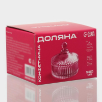 Конфетница стеклянная с крышкой Доляна «Царская», 550 мл, 13,5×15 см Конфетница стеклянная с крышкой Доляна «Царская», 550 мл, 13,5×15 см