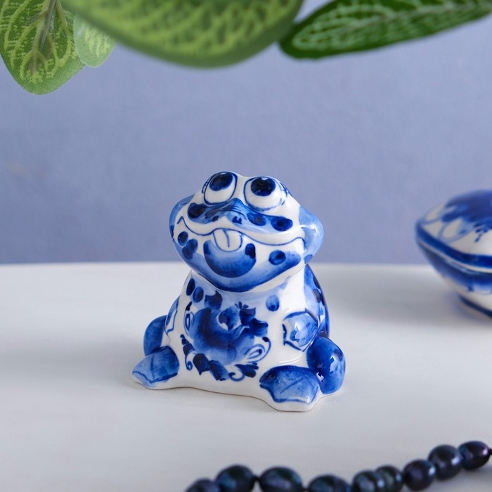 Сувенир &laquo;Жаба&raquo;, средняя, 6 см, гжель